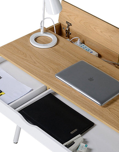 Load image into Gallery viewer, Techni Mobili Modern Multi Storage Computer Desk with Storage, Pine by Level Up Desks
