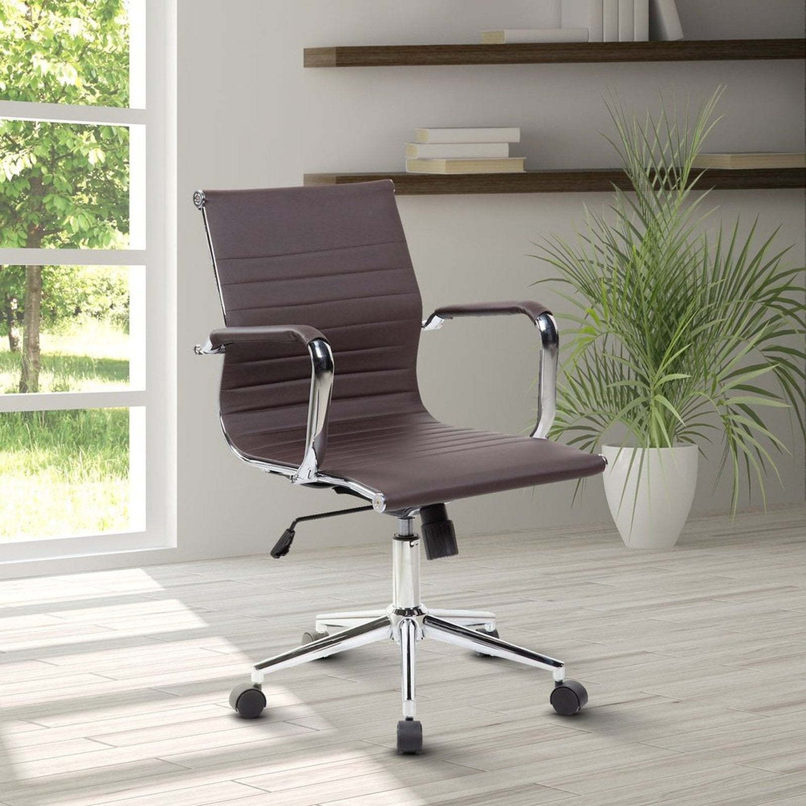 Techni Mobili Modern Visitor Office Chair, Chocolate by Level Up Desks