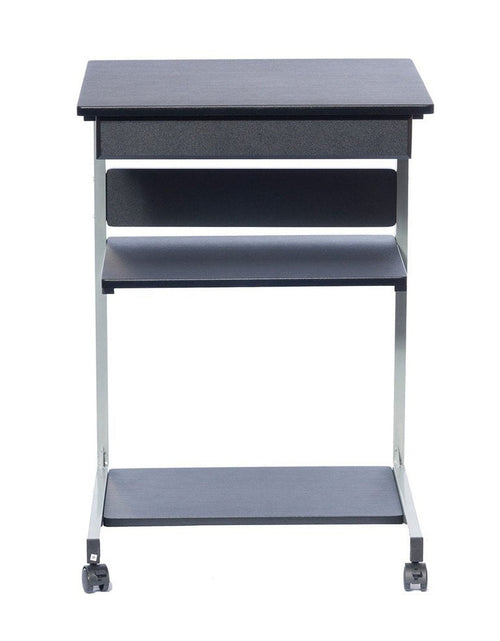 Load image into Gallery viewer, Techni Mobili Rolling Laptop Cart with Storage, Graphite by Level Up Desks
