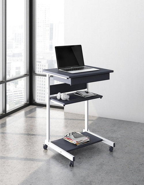 Load image into Gallery viewer, Techni Mobili Rolling Laptop Cart with Storage, Graphite by Level Up Desks
