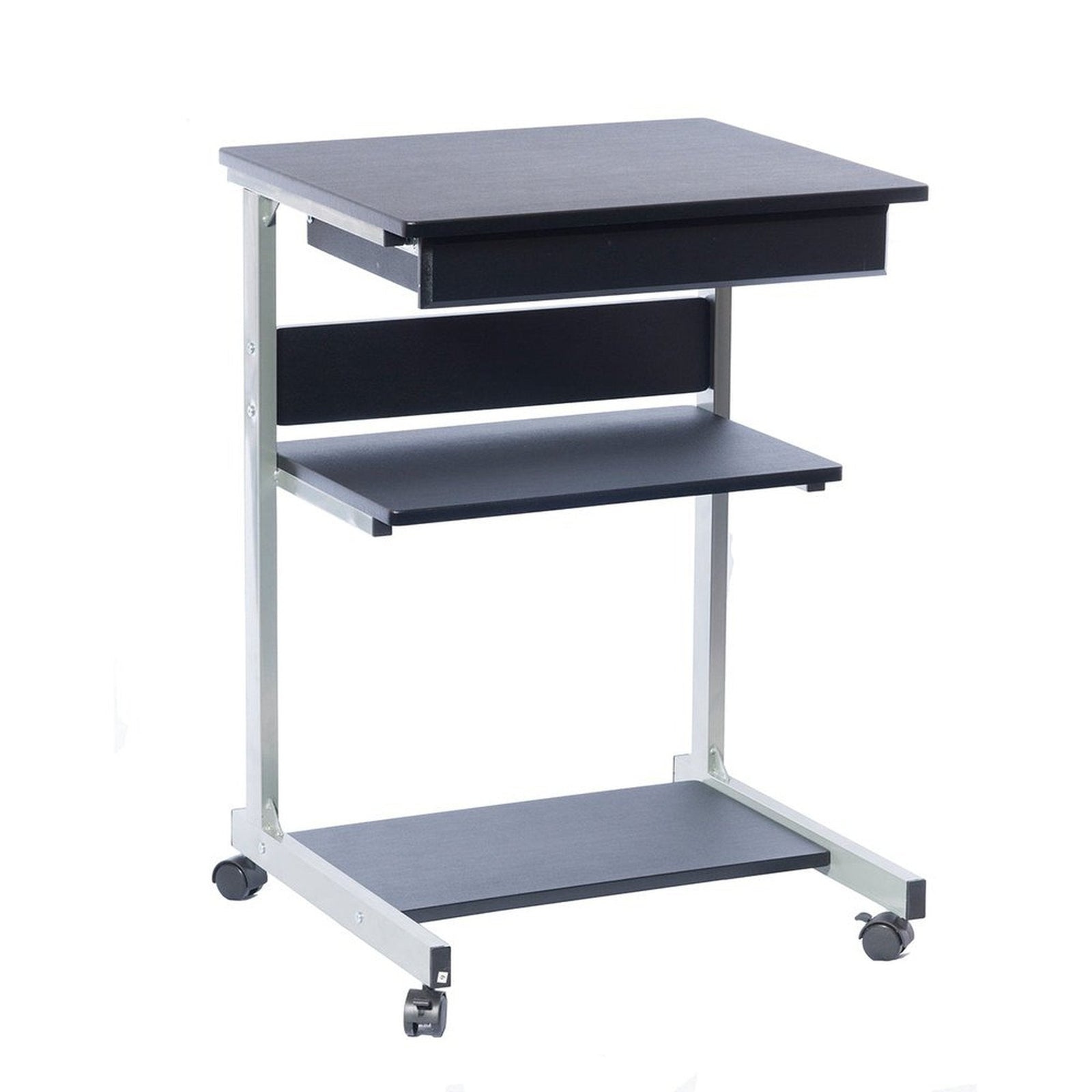 Techni Mobili Rolling Laptop Cart with Storage, Graphite by Level Up Desks