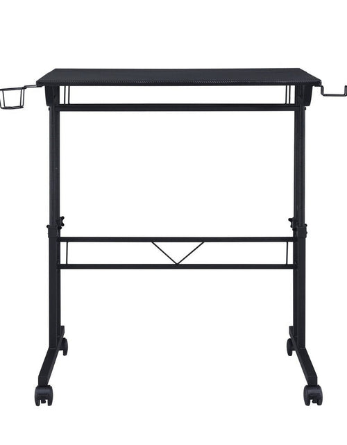 Load image into Gallery viewer, Techni Mobili Rolling Writing Desk with Height Adjustable Desktop and Moveable Shelf, Black by Level Up Desks
