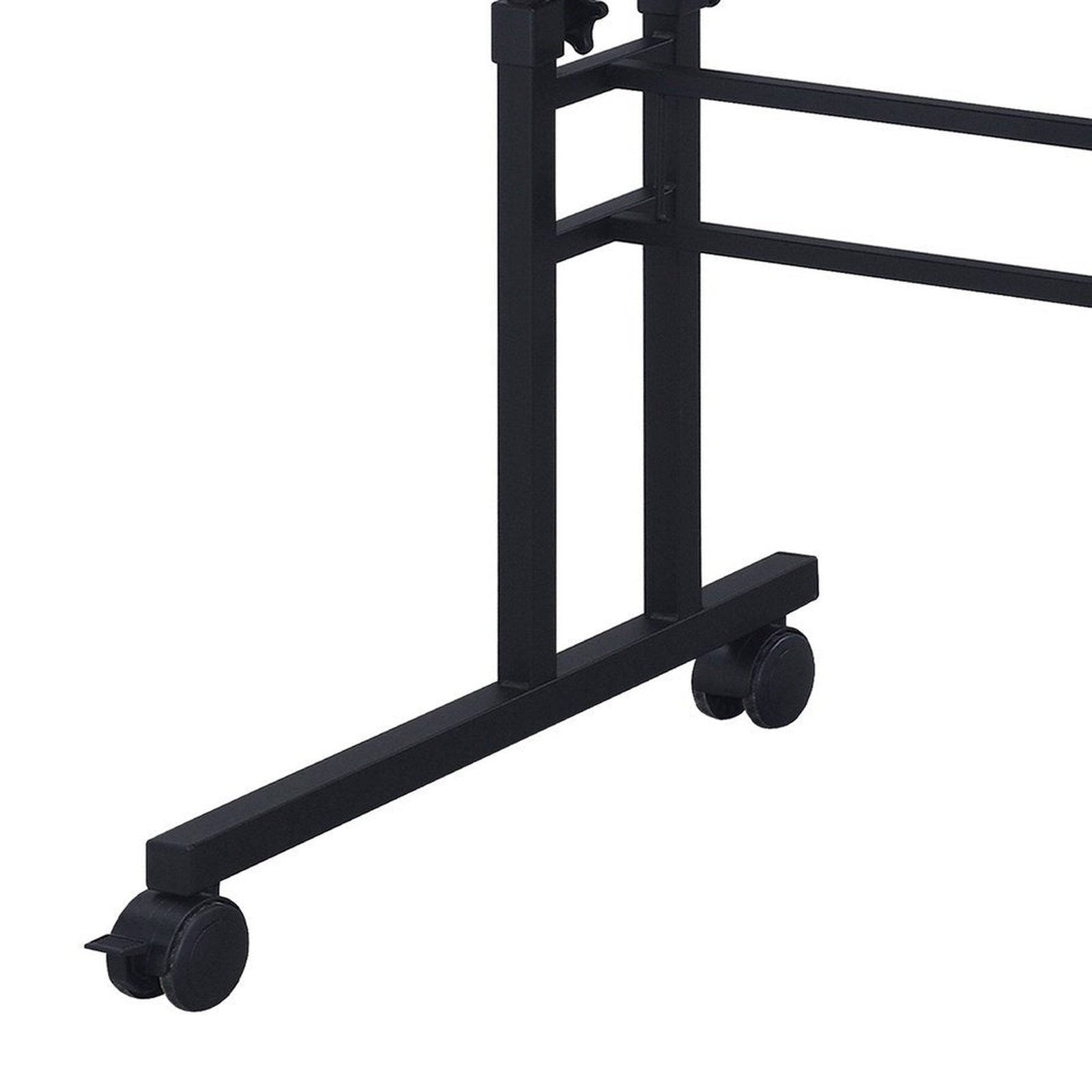 Techni Mobili Rolling Writing Desk with Height Adjustable Desktop and Moveable Shelf, Black by Level Up Desks