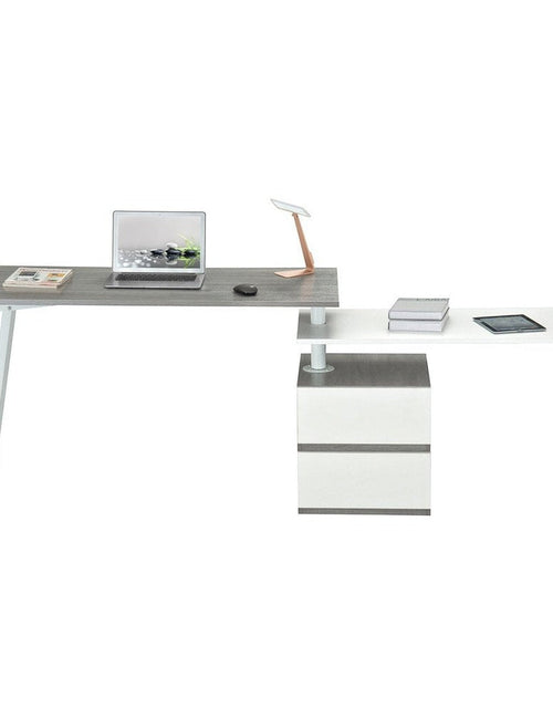 Load image into Gallery viewer, Techni Mobili Rotating Multi-Positional Modern Desk, Grey by Level Up Desks

