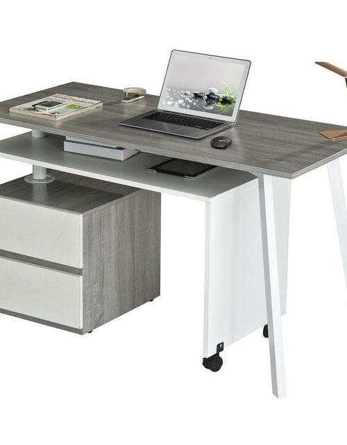 Load image into Gallery viewer, Techni Mobili Rotating Multi-Positional Modern Desk, Grey by Level Up Desks
