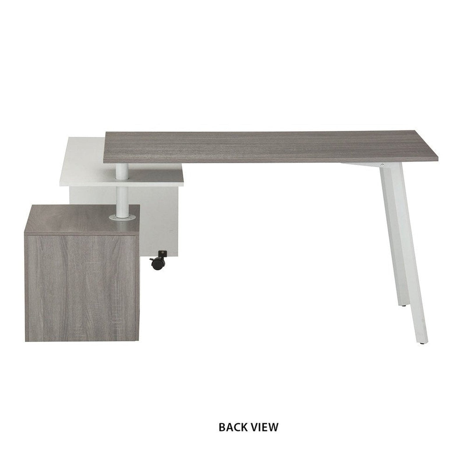 Techni Mobili Rotating Multi-Positional Modern Desk, Grey by Level Up Desks