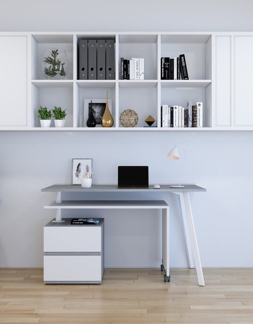 Load image into Gallery viewer, Techni Mobili Rotating Multi-Positional Modern Desk, Grey by Level Up Desks
