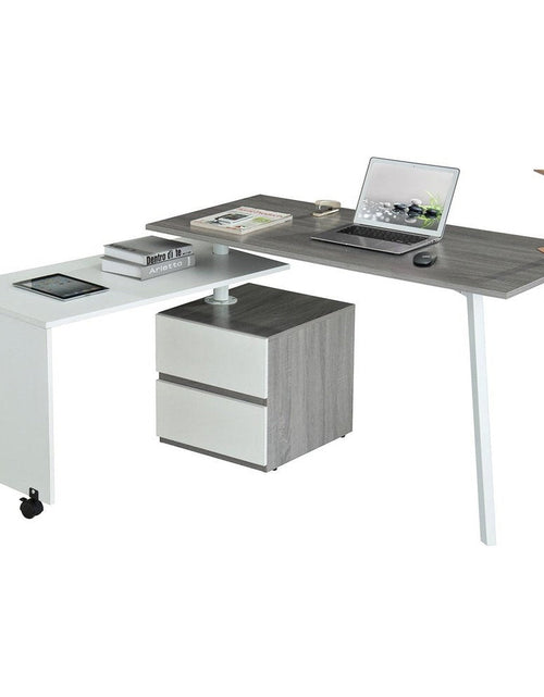 Load image into Gallery viewer, Techni Mobili Rotating Multi-Positional Modern Desk, Grey by Level Up Desks
