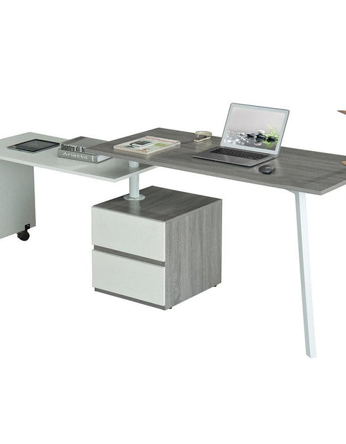Load image into Gallery viewer, Techni Mobili Rotating Multi-Positional Modern Desk, Grey by Level Up Desks
