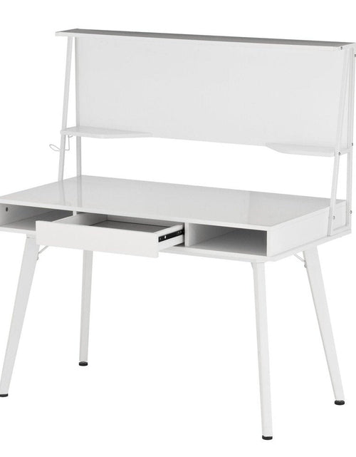 Load image into Gallery viewer, Techni Mobili Study Computer Desk with Storage &amp; Magnetic Dry Erase White Board, White by Level Up Desks
