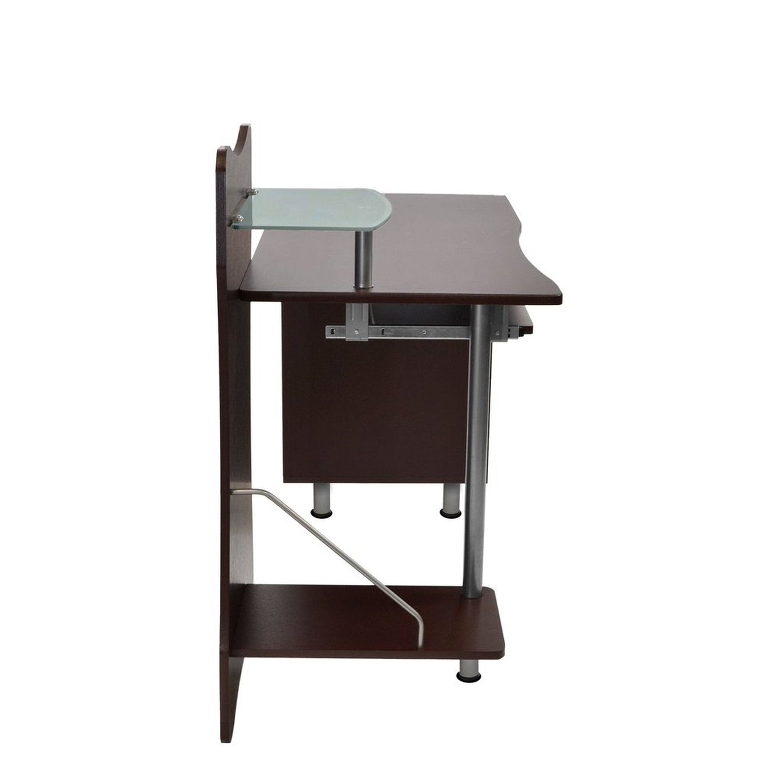 Techni Mobili Stylish Computer Desk with Storage, Chocolate by Level Up Desks