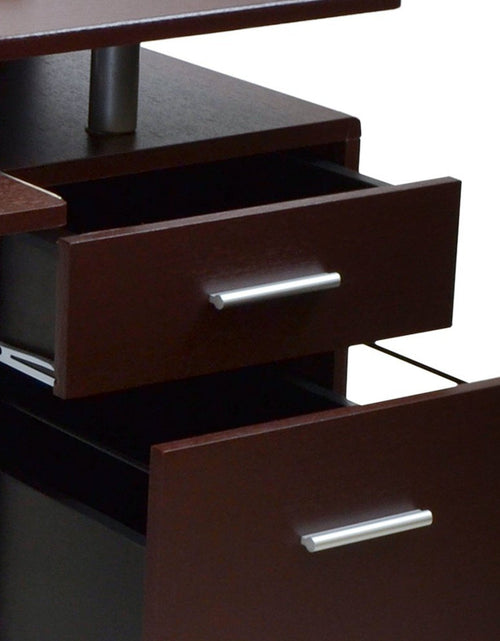 Load image into Gallery viewer, Techni Mobili Stylish Computer Desk with Storage, Chocolate by Level Up Desks
