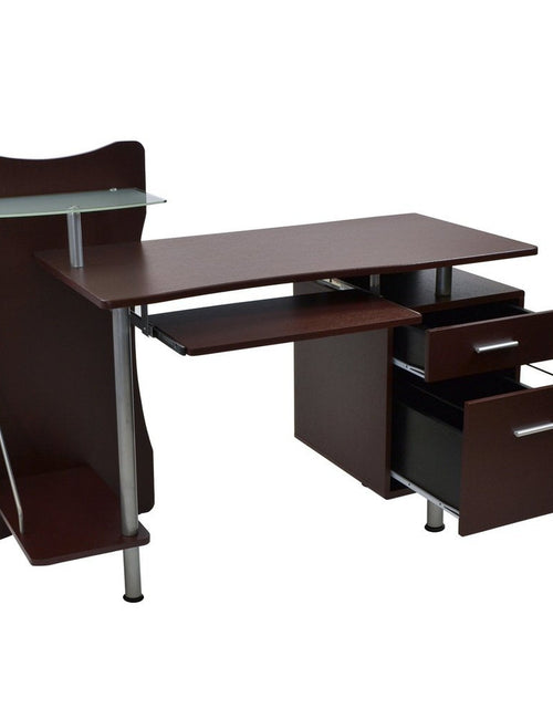 Load image into Gallery viewer, Techni Mobili Stylish Computer Desk with Storage, Chocolate by Level Up Desks
