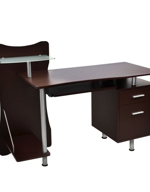 Load image into Gallery viewer, Techni Mobili Stylish Computer Desk with Storage, Chocolate by Level Up Desks
