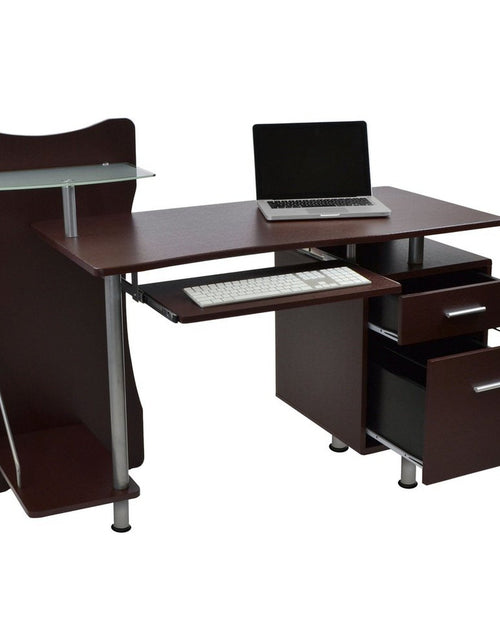 Load image into Gallery viewer, Techni Mobili Stylish Computer Desk with Storage, Chocolate by Level Up Desks
