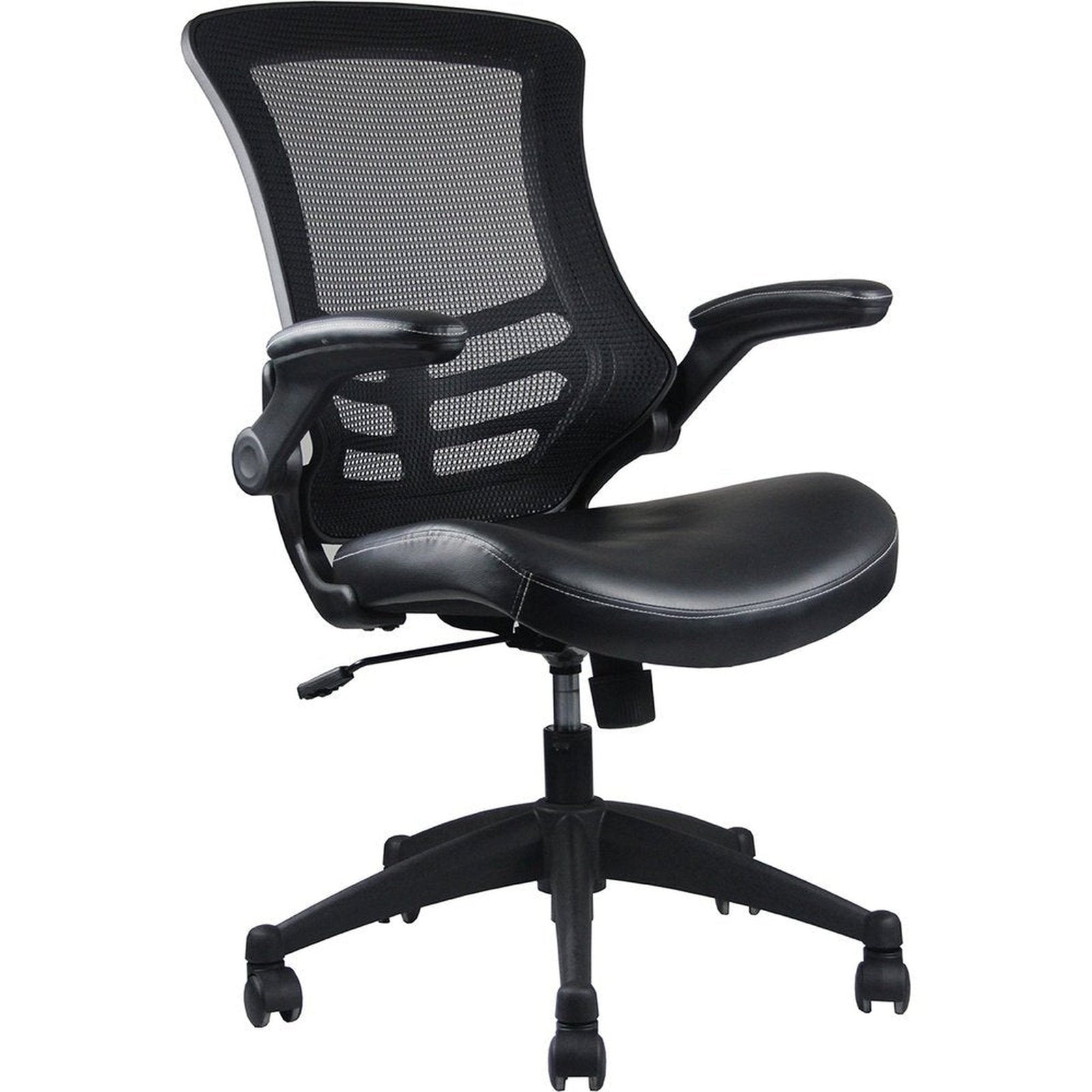 Techni Mobili Stylish Mid-Back Mesh Office Chair with Adjustable Arms, Black by Level Up Desks
