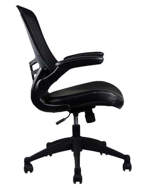 Load image into Gallery viewer, Techni Mobili Stylish Mid-Back Mesh Office Chair with Adjustable Arms, Black by Level Up Desks
