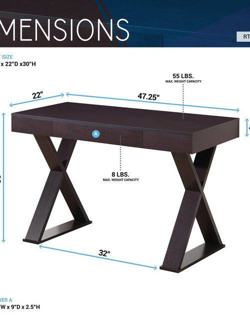 Load image into Gallery viewer, Techni Mobili Trendy Writing Desk with Drawer, Espresso by Level Up Desks
