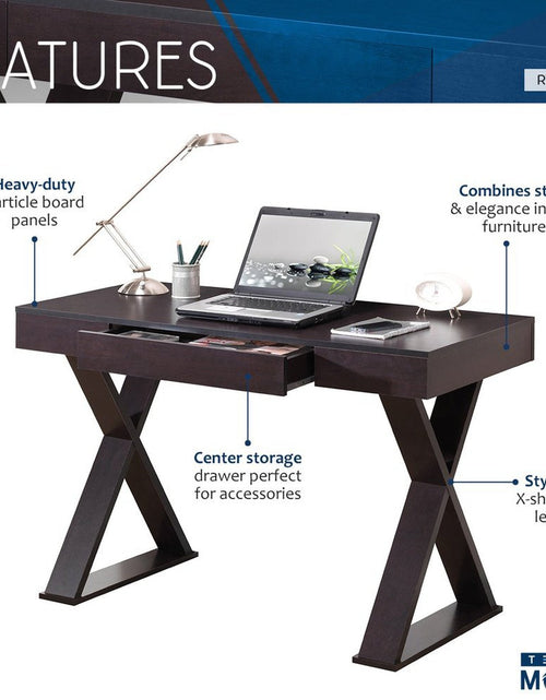Load image into Gallery viewer, Techni Mobili Trendy Writing Desk with Drawer, Espresso by Level Up Desks
