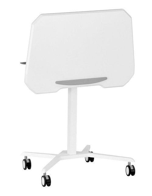 Load image into Gallery viewer, Techni Mobili White Sit to Stand Mobile Laptop Computer Stand with Height Adjustable and Tiltable Tabletop by Level Up Desks
