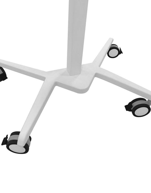 Load image into Gallery viewer, Techni Mobili White Sit to Stand Mobile Laptop Computer Stand with Height Adjustable and Tiltable Tabletop by Level Up Desks
