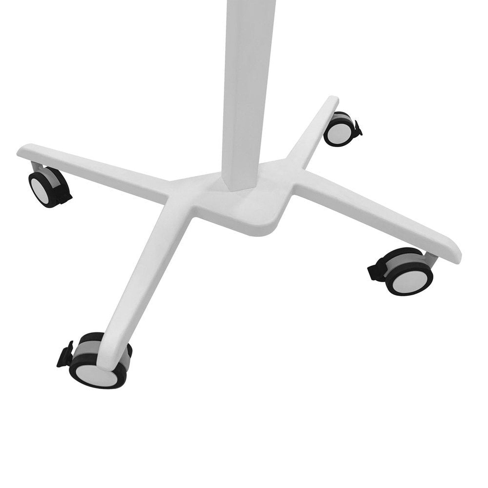 Techni Mobili White Sit to Stand Mobile Laptop Computer Stand with Height Adjustable and Tiltable Tabletop by Level Up Desks