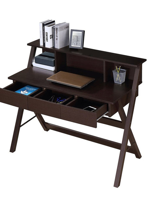 Load image into Gallery viewer, Techni Mobili Writing Desk with Storage, Wenge by Level Up Desks
