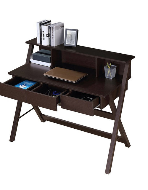 Load image into Gallery viewer, Techni Mobili Writing Desk with Storage, Wenge by Level Up Desks
