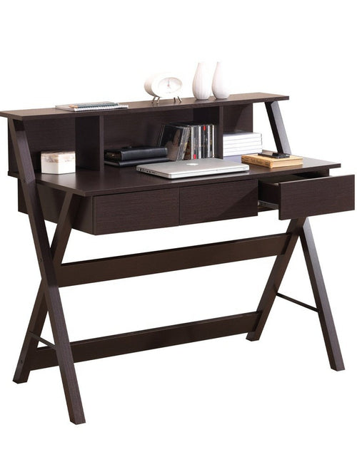 Load image into Gallery viewer, Techni Mobili Writing Desk with Storage, Wenge by Level Up Desks
