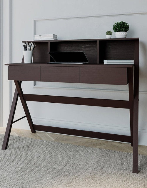 Load image into Gallery viewer, Techni Mobili Writing Desk with Storage, Wenge by Level Up Desks
