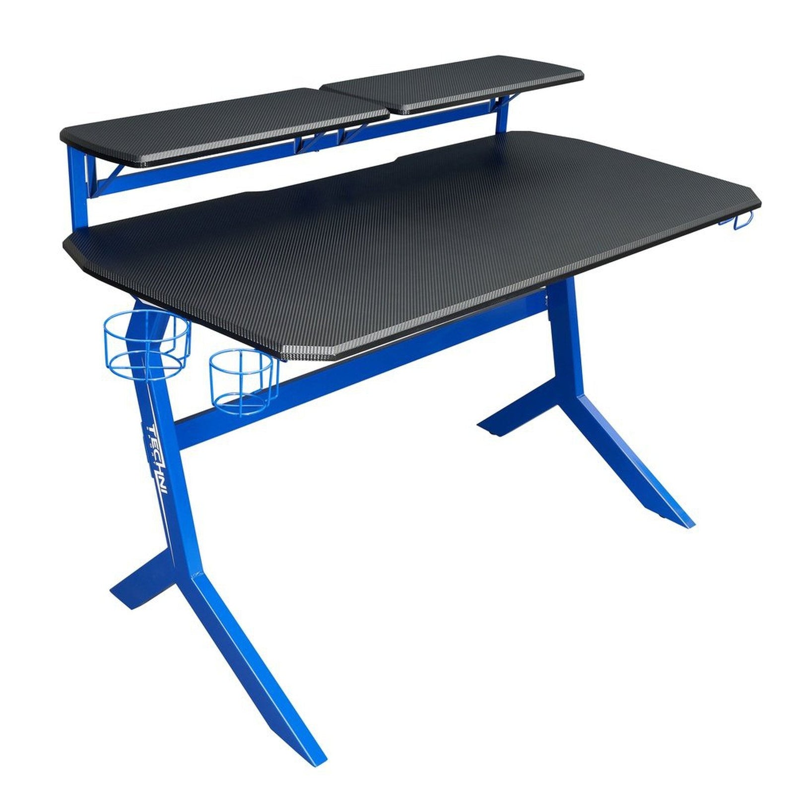 Techni Sport Blue Stryker Gaming Desk, Blue by Level Up Desks