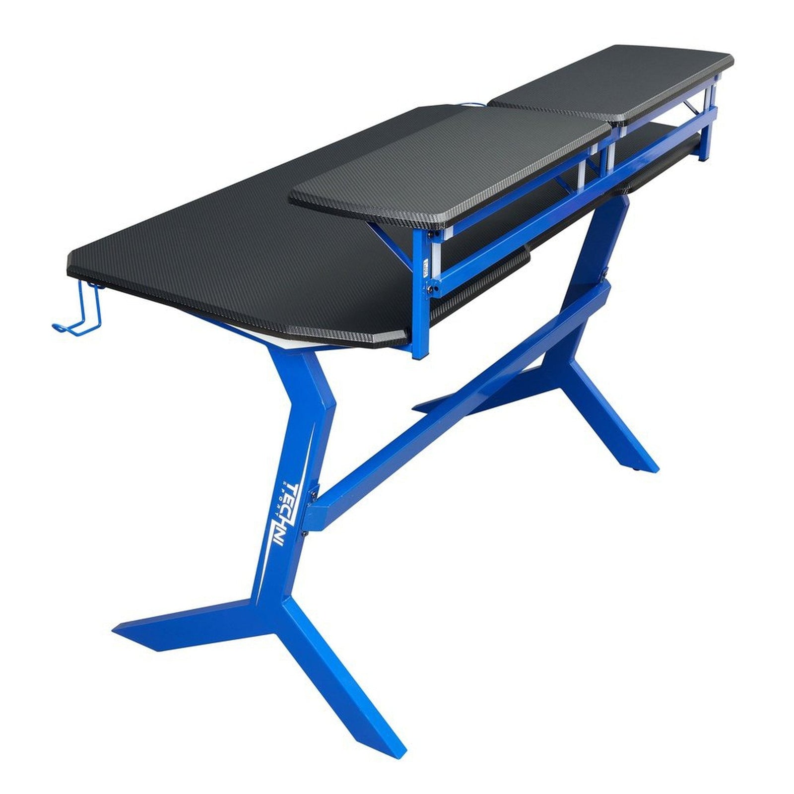 Techni Sport Blue Stryker Gaming Desk, Blue by Level Up Desks