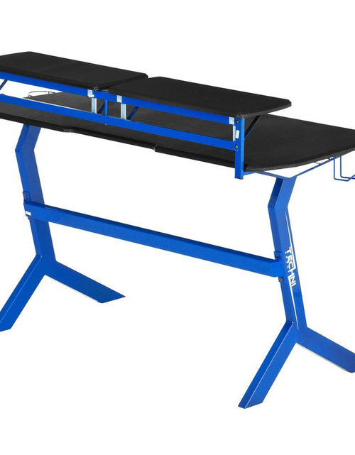 Load image into Gallery viewer, Techni Sport Blue Stryker Gaming Desk, Blue by Level Up Desks
