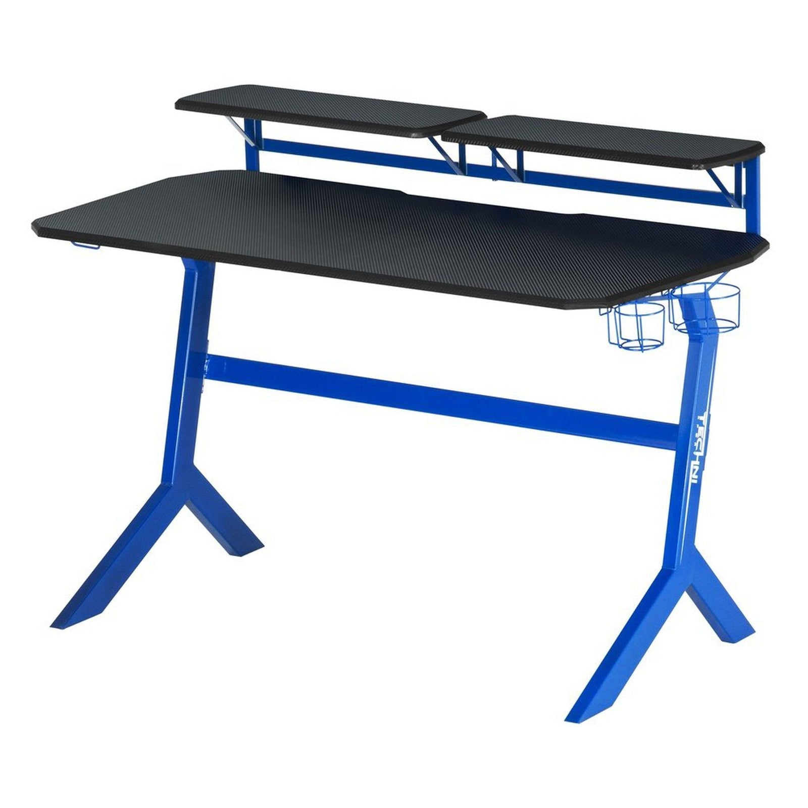 Techni Sport Blue Stryker Gaming Desk, Blue by Level Up Desks