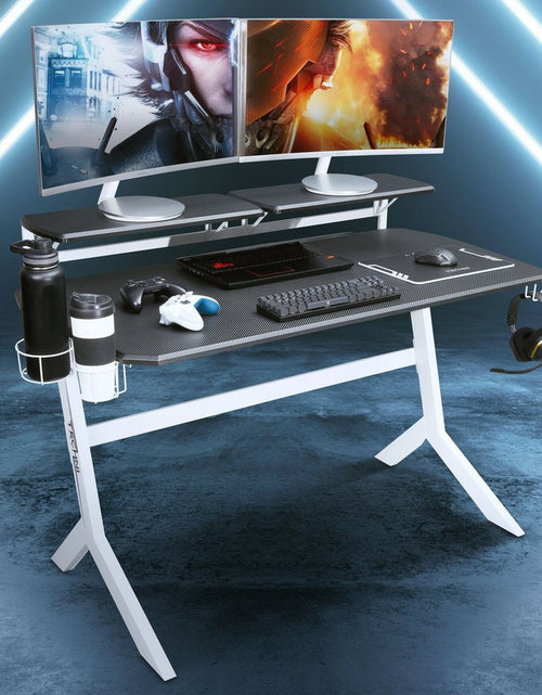 Load image into Gallery viewer, Techni Sport White Stryker Gaming Desk, White by Level Up Desks
