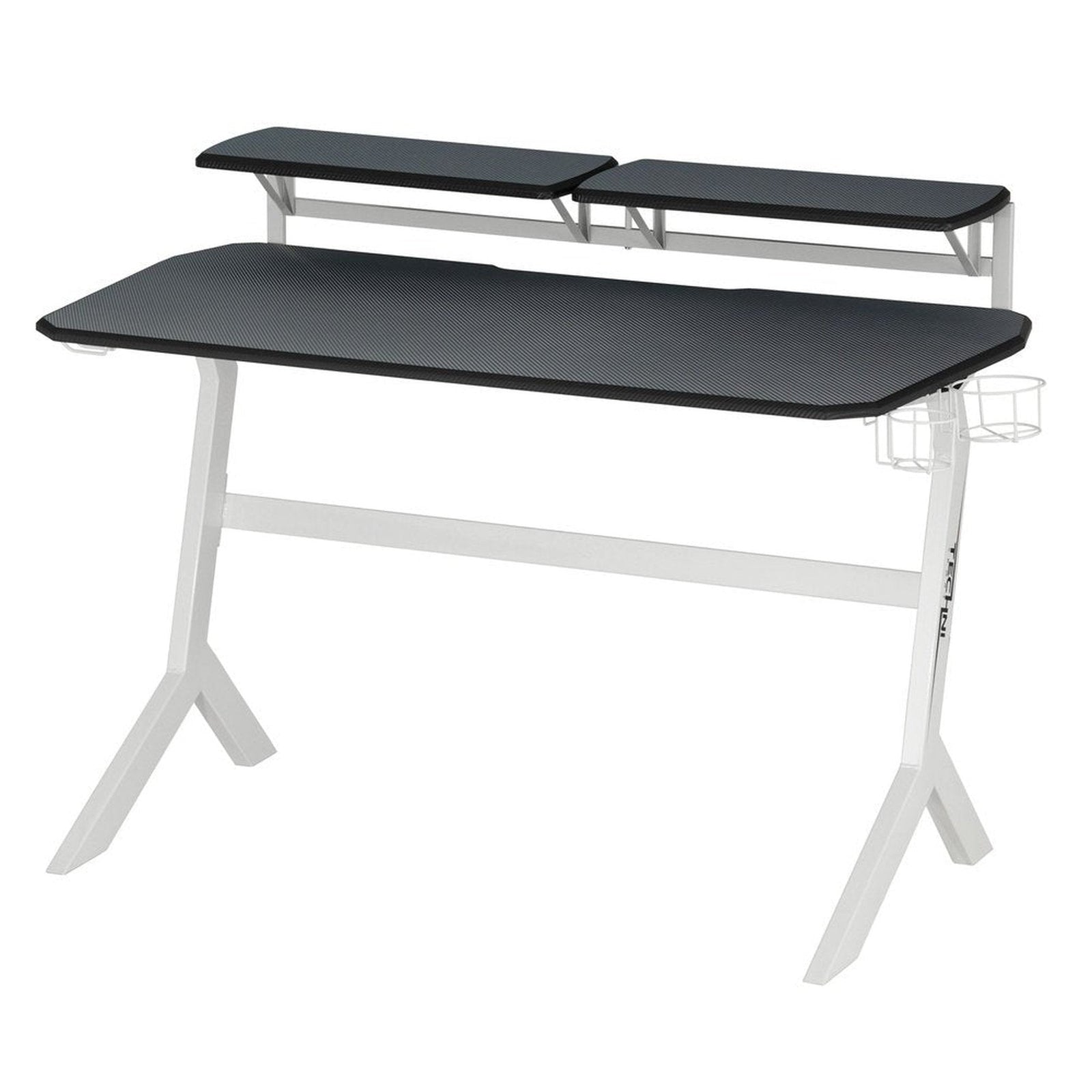 Techni Sport White Stryker Gaming Desk, White by Level Up Desks