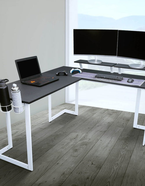 Load image into Gallery viewer, Techni Sport Warrior L-Shaped Gaming Desk, White by Level Up Desks
