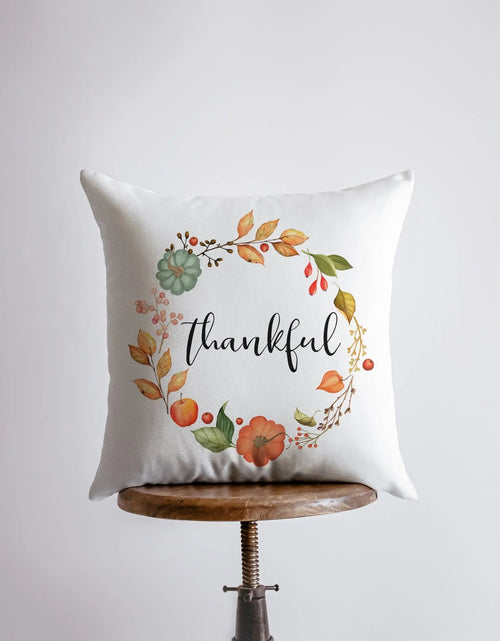 Load image into Gallery viewer, Thankful | Pillow Cover | Fall Decor | Cabin Decor Ideas | Fall Decoration | Thanksgiving Decor | Farmhouse Pillows | Country Decor | Gift by UniikPillows
