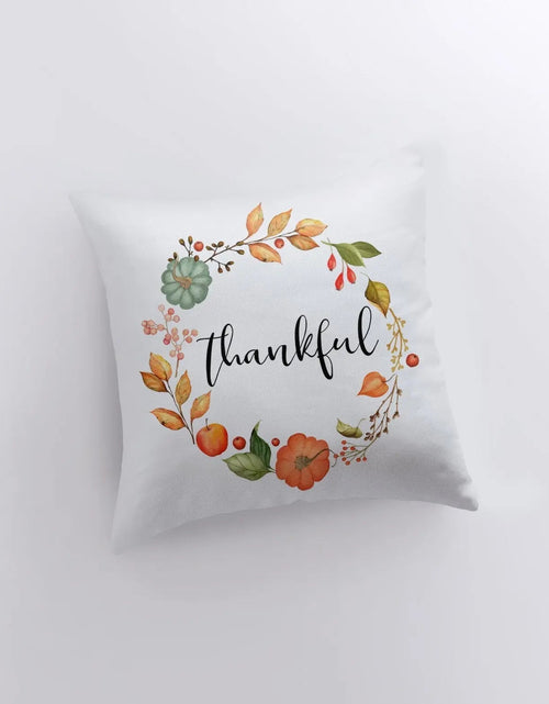 Load image into Gallery viewer, Thankful | Pillow Cover | Fall Decor | Cabin Decor Ideas | Fall Decoration | Thanksgiving Decor | Farmhouse Pillows | Country Decor | Gift by UniikPillows
