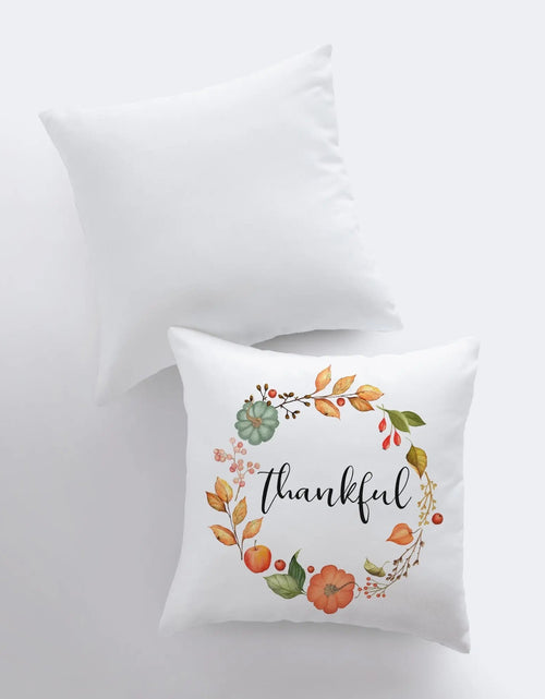 Load image into Gallery viewer, Thankful | Pillow Cover | Fall Decor | Cabin Decor Ideas | Fall Decoration | Thanksgiving Decor | Farmhouse Pillows | Country Decor | Gift by UniikPillows
