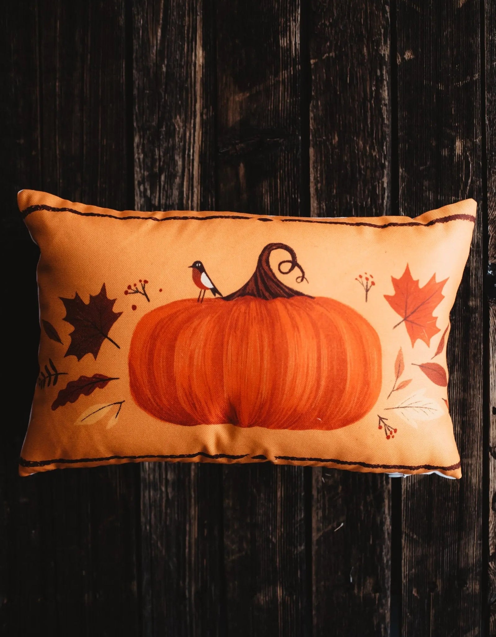 Thankful Primitive Pumpkin Wreath Pillow Cover |  Thanksgiving Décor | Farmhouse Pillows | Country Decor | Fall Throw Pillows | Gift for her by UniikPillows