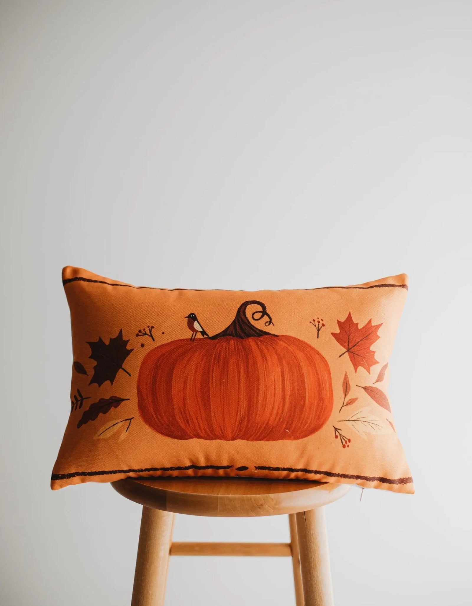 Thankful Primitive Pumpkin Wreath Pillow Cover |  Thanksgiving Décor | Farmhouse Pillows | Country Decor | Fall Throw Pillows | Gift for her by UniikPillows