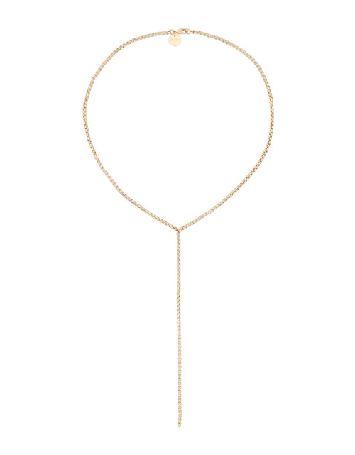 Load image into Gallery viewer, Thin Luciana Box Chain Lariat by eklexic jewelry
