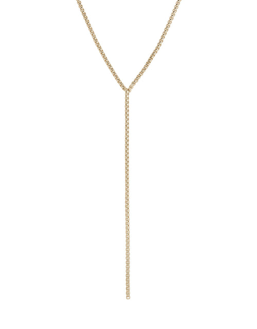 Load image into Gallery viewer, Thin Luciana Box Chain Lariat by eklexic jewelry

