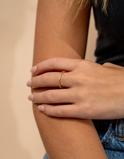 Load image into Gallery viewer, Sterling Silver Thin CZ Band Ring by Sterling Forever
