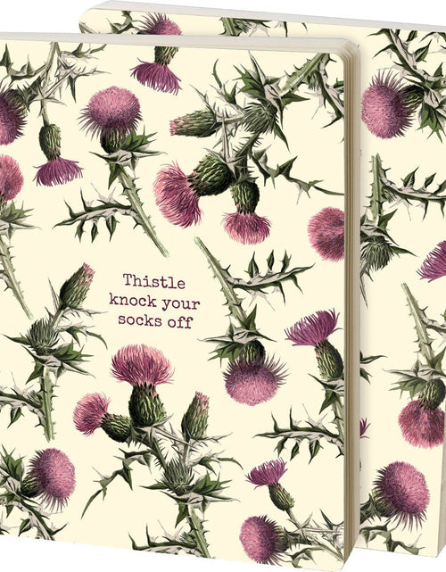 Load image into Gallery viewer, Thistle Knock Your Socks Off Double-Sided Journal | 160 Lined Pages Notebook by The Bullish Store

