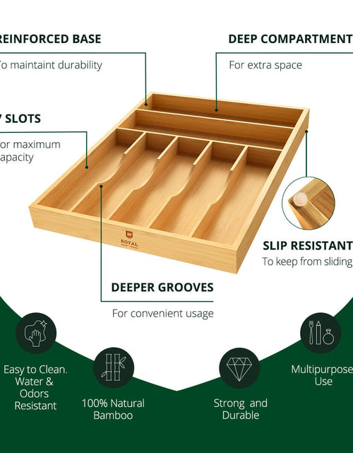 Load image into Gallery viewer, Silverware tray 7 Slots by Royal Craft Wood
