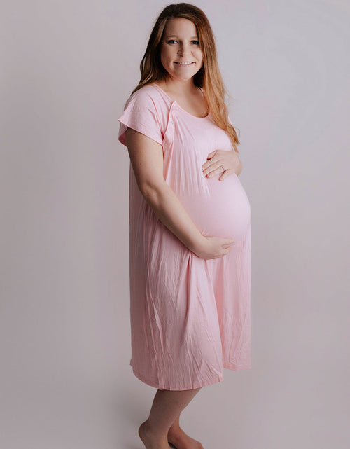Load image into Gallery viewer, Light Pink Labor and Delivery Nursing Hospital Gown by Three Little Tots
