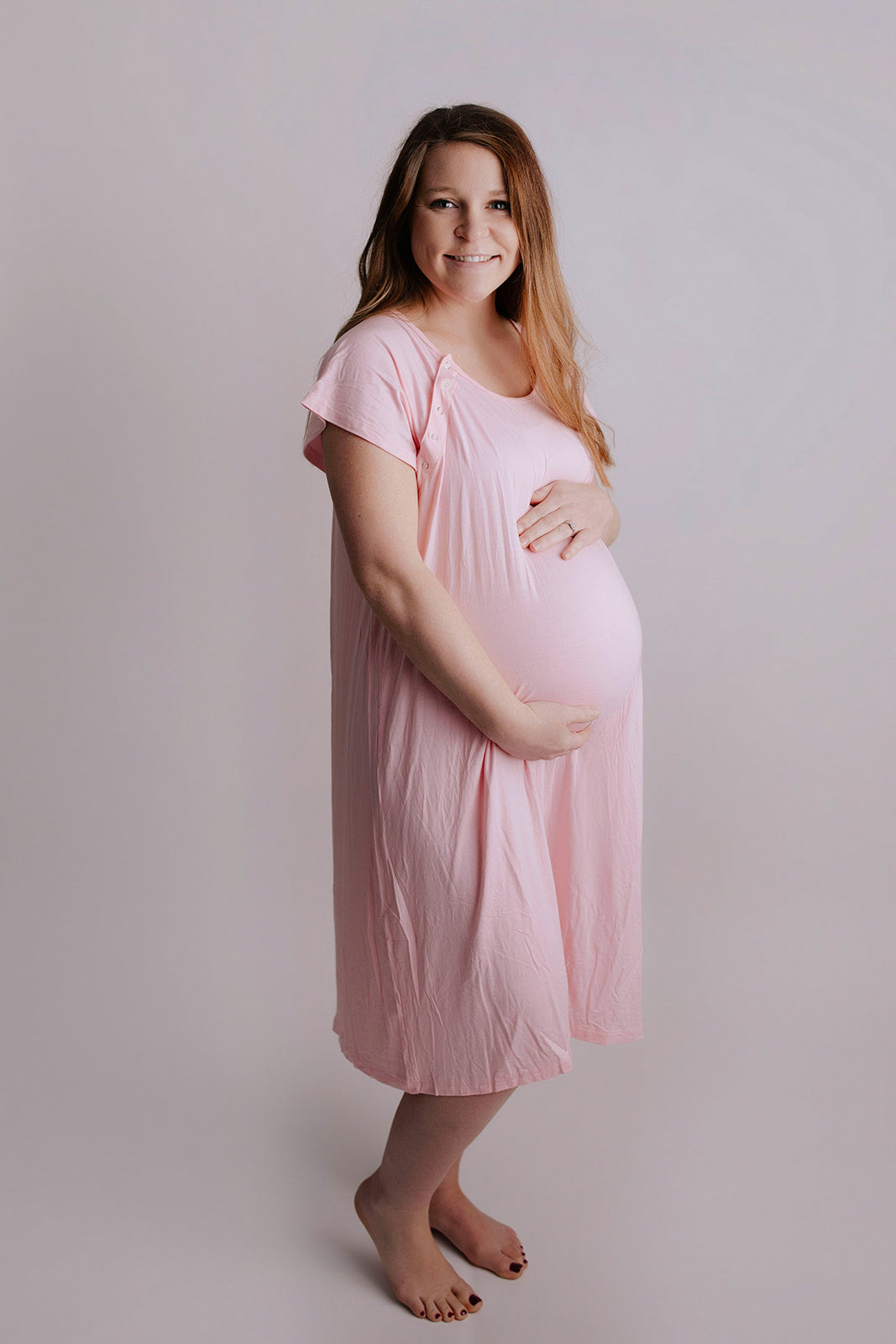 Light Pink Labor and Delivery Nursing Hospital Gown by Three Little Tots