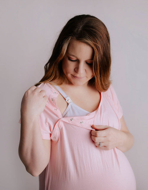 Load image into Gallery viewer, Light Pink Labor and Delivery Nursing Hospital Gown by Three Little Tots
